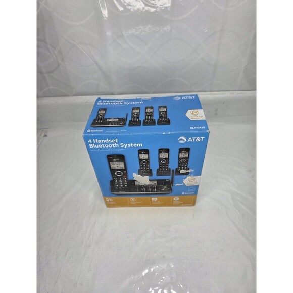 AT&T 4 Handset Bluetooth System Black DLP73410 Connect To Cell - Picture 2 of 6